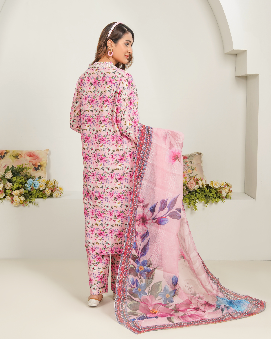 Blushing Flora 3Pcs Printed Suit