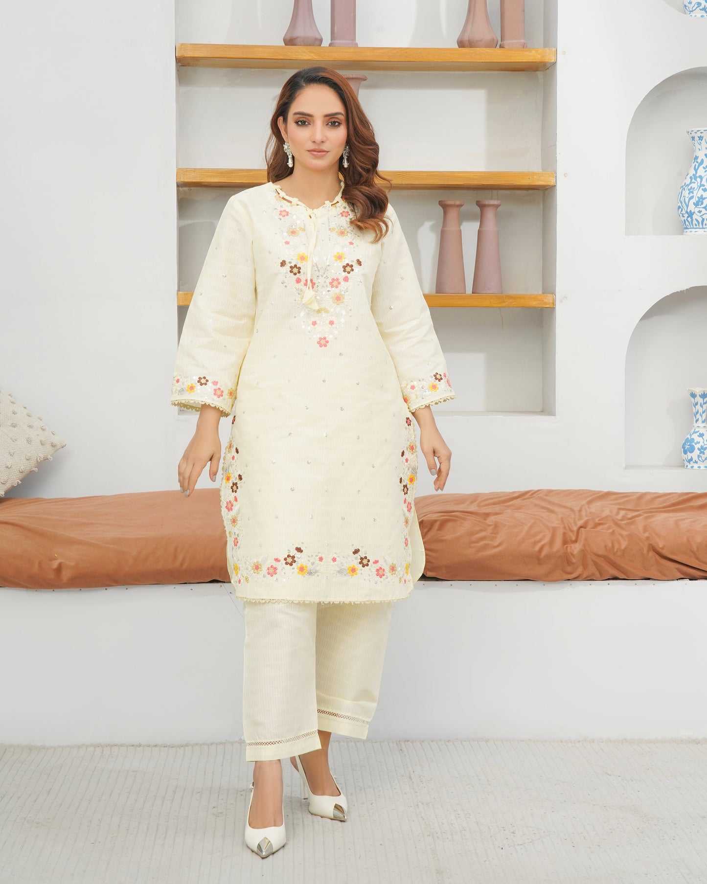 Ivory Garden 3-Piece Stitched Suit