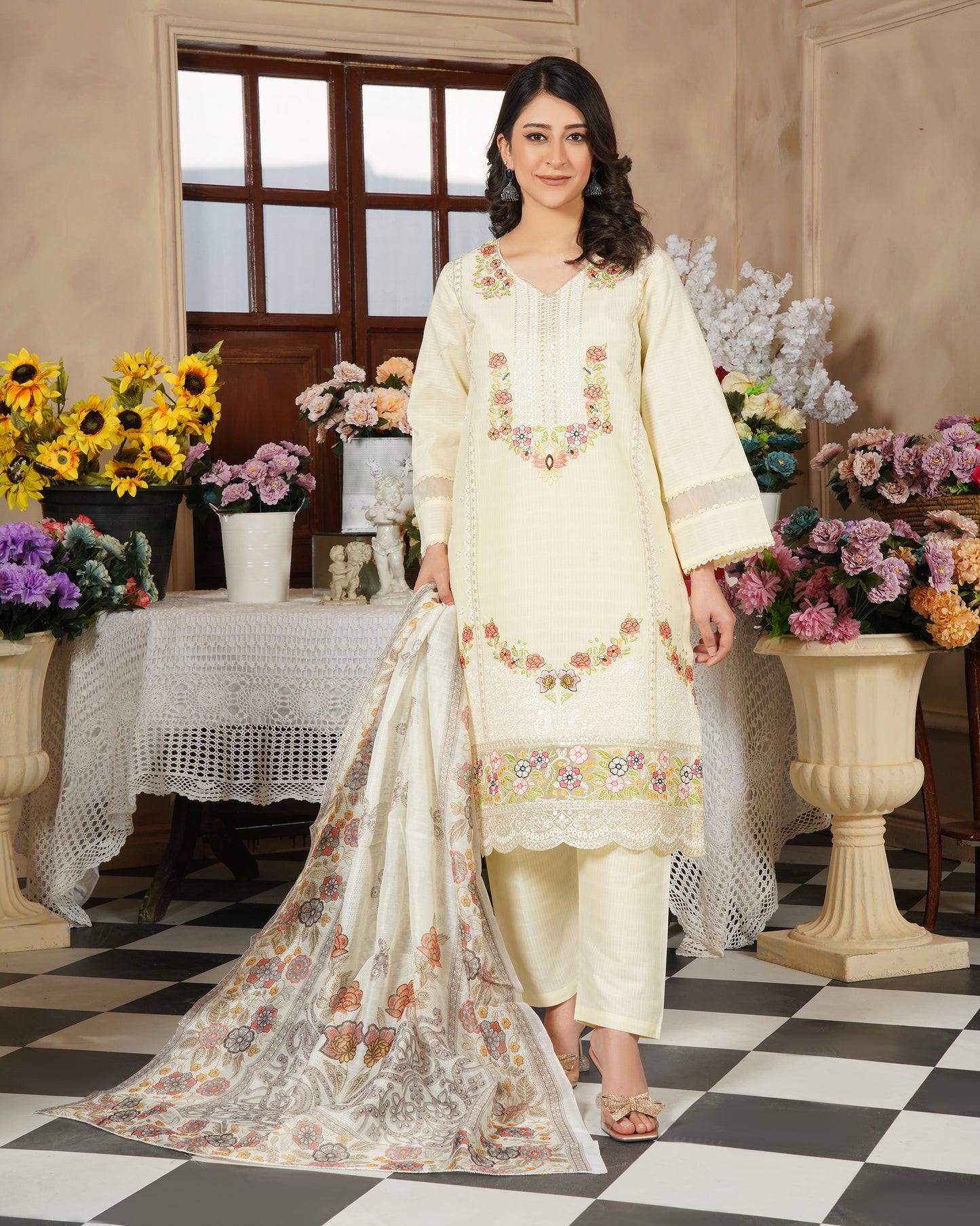 Noor-e-Nazakat - 3PC Embroidered Stitched Suit