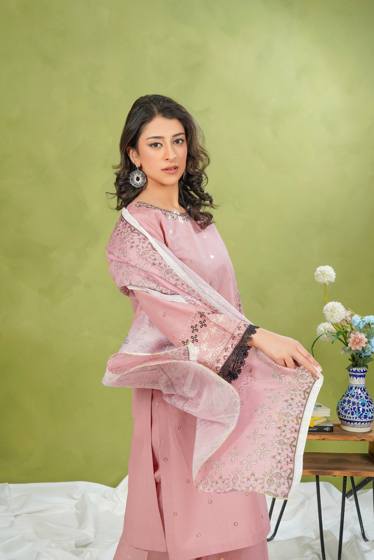 Blossom Pink 3-Piece Luxury Stitched Suit