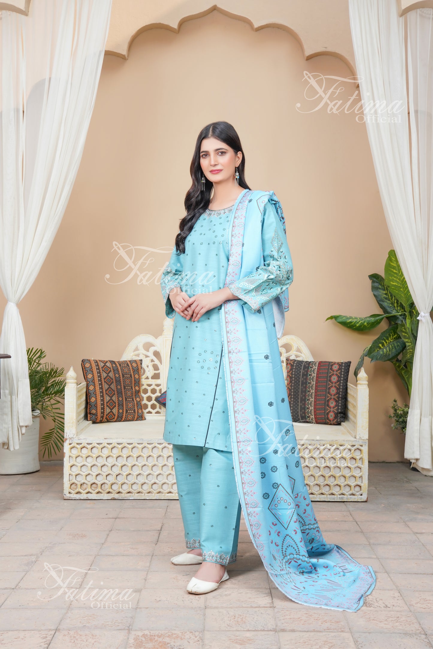 PEACOCK BLUE- 3PC