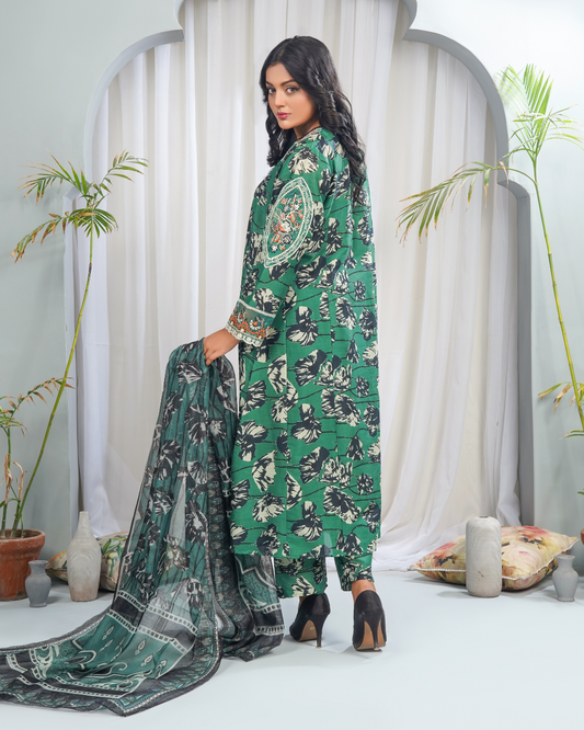 Emerald green tone  3-piece stitched suit