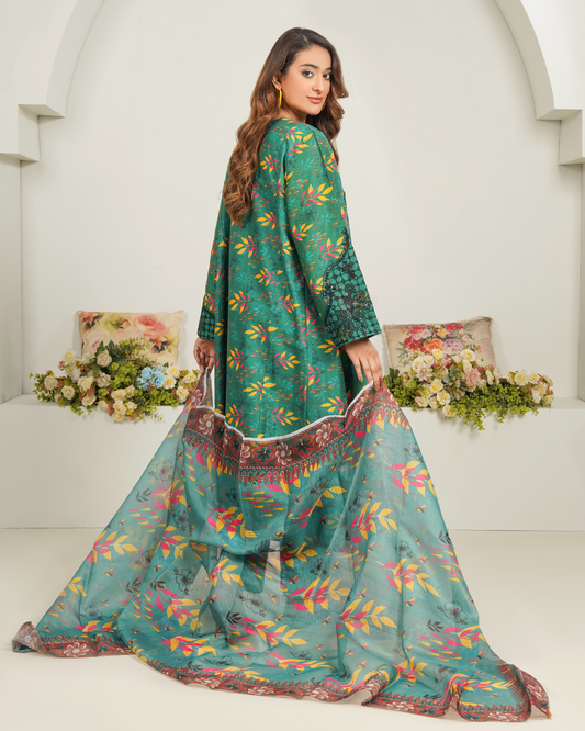 Emerald Blossom  3-Piece Stitched Suit