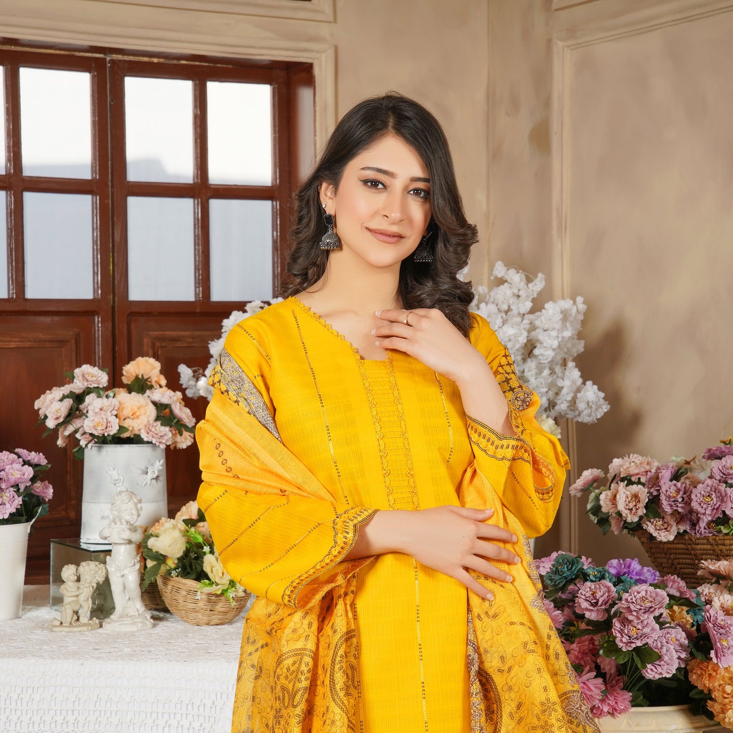Mustard Yellow 3-Piece Stitched Suit