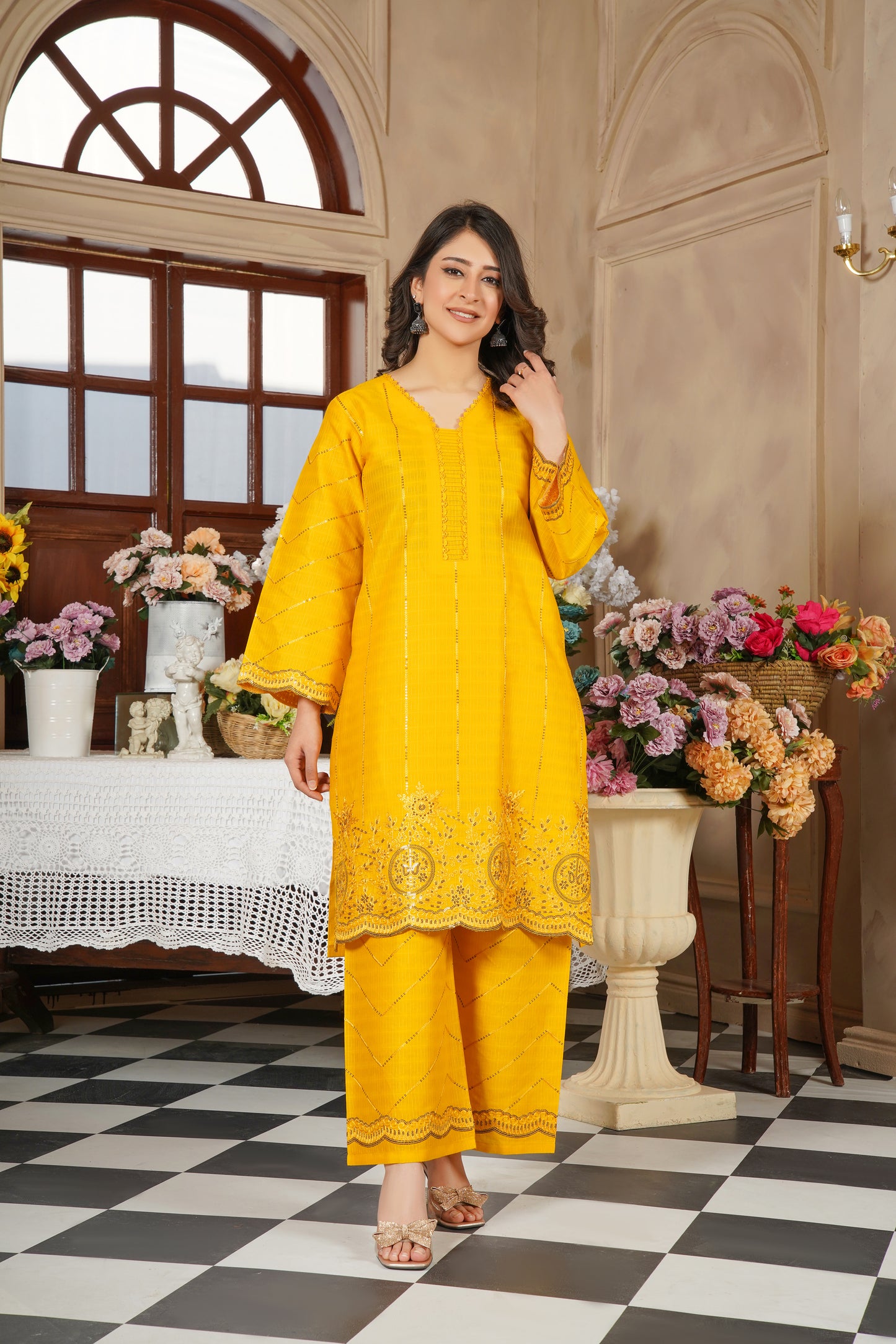 Mustard Yellow 3-Piece Stitched Suit