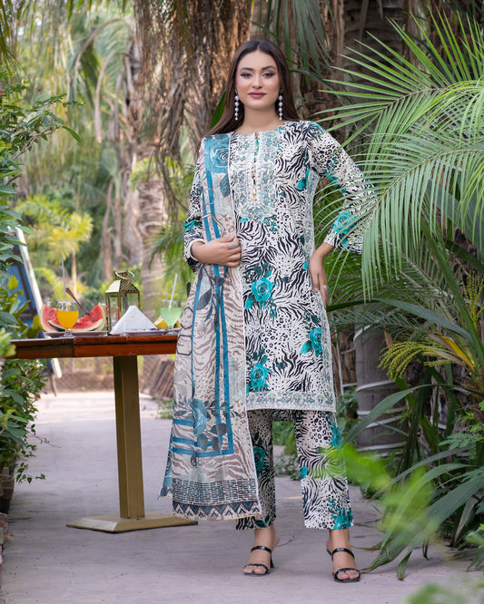 Mystic Flora - 3PC Stitched Printed Lawn