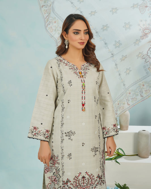 Pearl Garden – 3 Piece Stitched Embroidered Suit